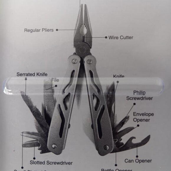 Tool Bench -- 12 Function - Compact - Stainless Steel Multi Function Plier Tool - Picture 5 of 6